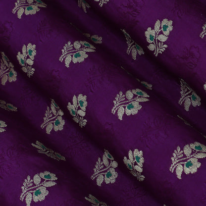 Purple Color Katan Meena Booti Brocade Fabric