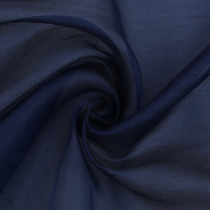 Navy Blue Color Chiffon Organza Shimmer Fabric