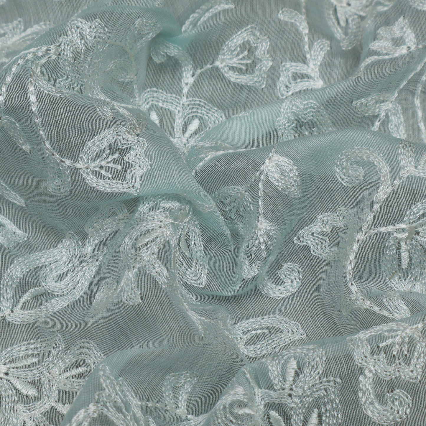 Colored Color Chanderi Embroidery Fabric