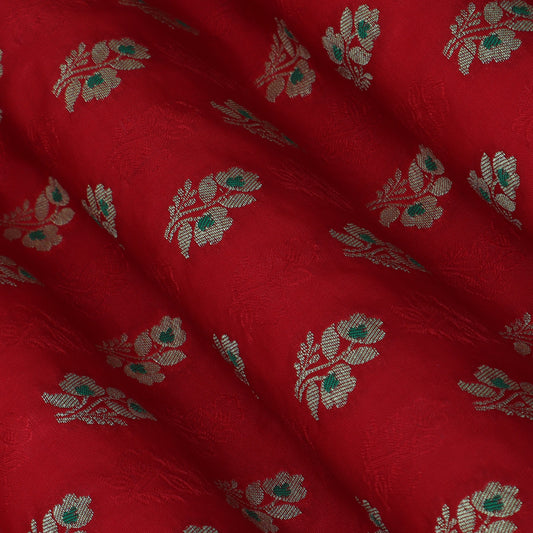 Maroon Color Katan Meena Booti Brocade Fabric