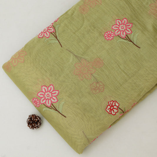 Mul Chanderi Embroidery Fabric