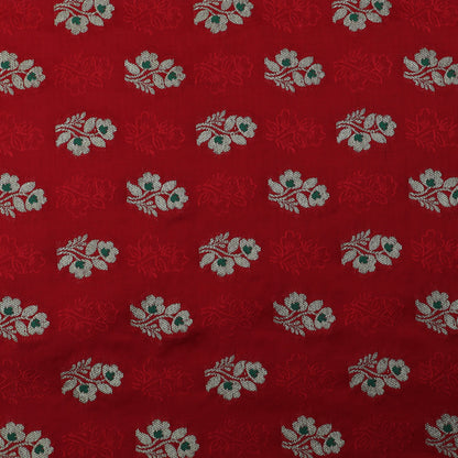 Maroon Color Katan Meena Booti Brocade Fabric