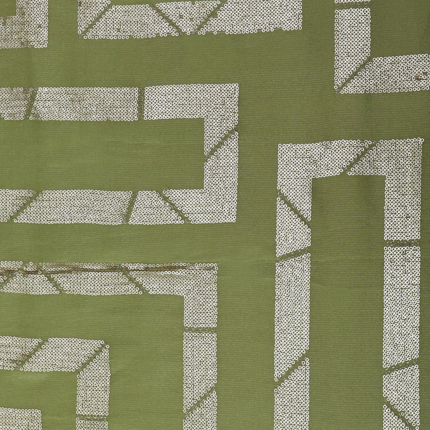 Pista Green Color Tissue Embroidery Fabric