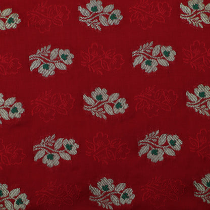 Maroon Color Katan Meena Booti Brocade Fabric