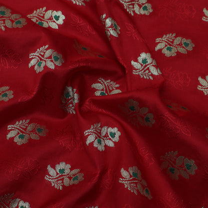 Maroon Color Katan Meena Booti Brocade Fabric