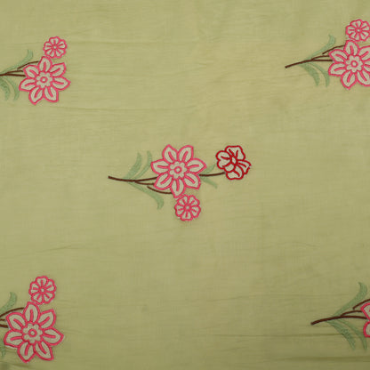 Floral pattern with pink flowers on a green background