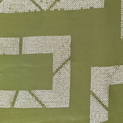 Pista Green Color Tissue Embroidery Fabric