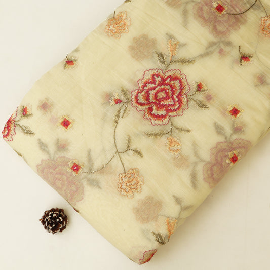 Chanderi Embroidery Fabric