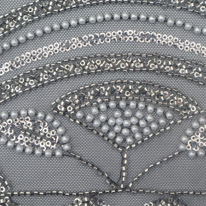 Black Color Net Sequince Embroidery Fabric