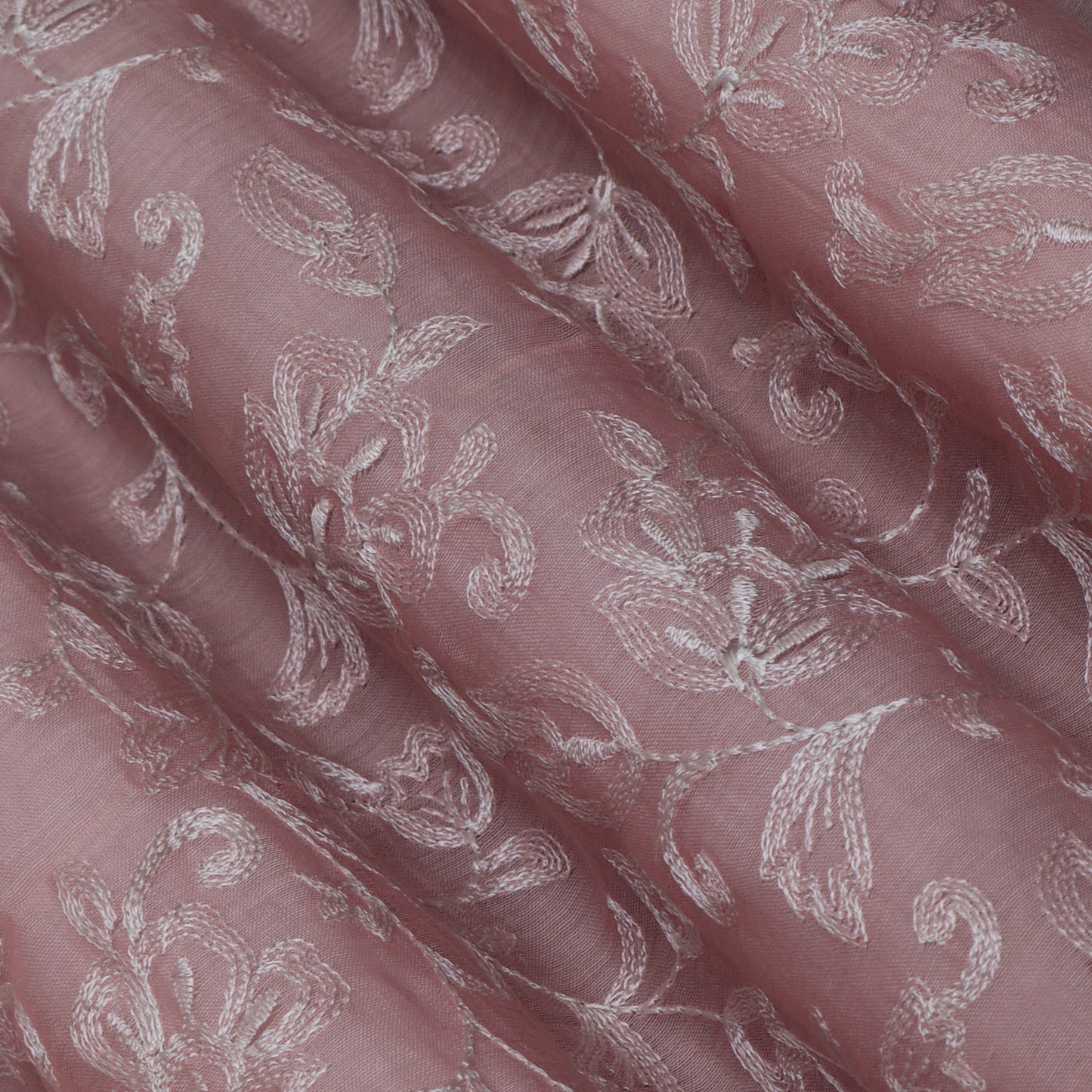 Colored Color Chanderi Embroidery Fabric