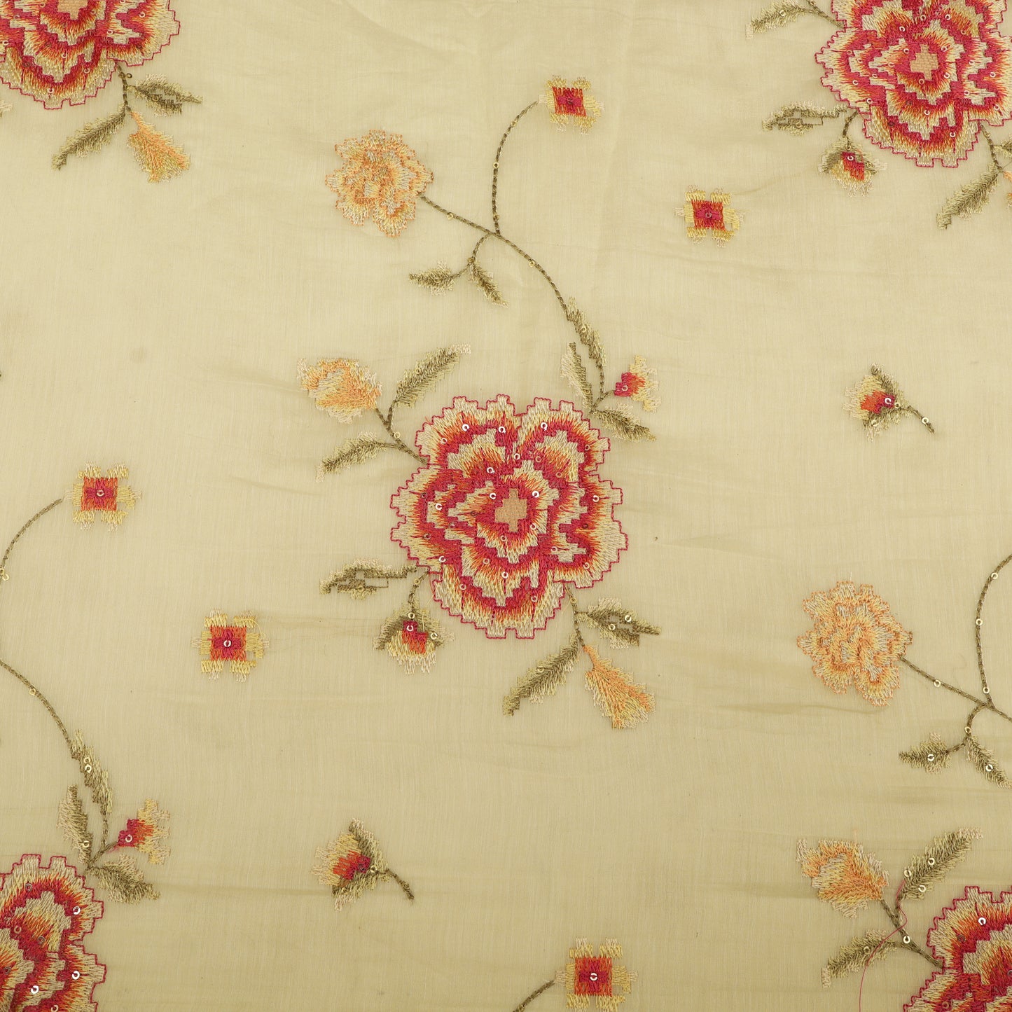 Chanderi Embroidery Fabric