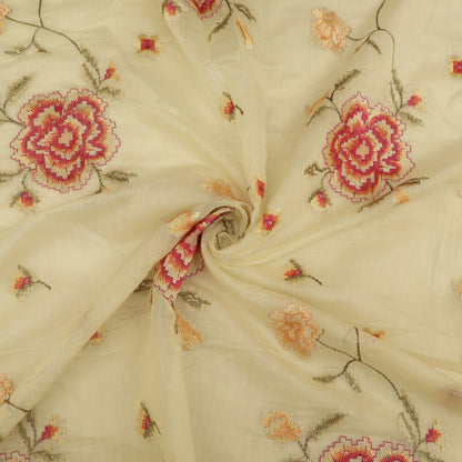Chanderi Embroidery Fabric