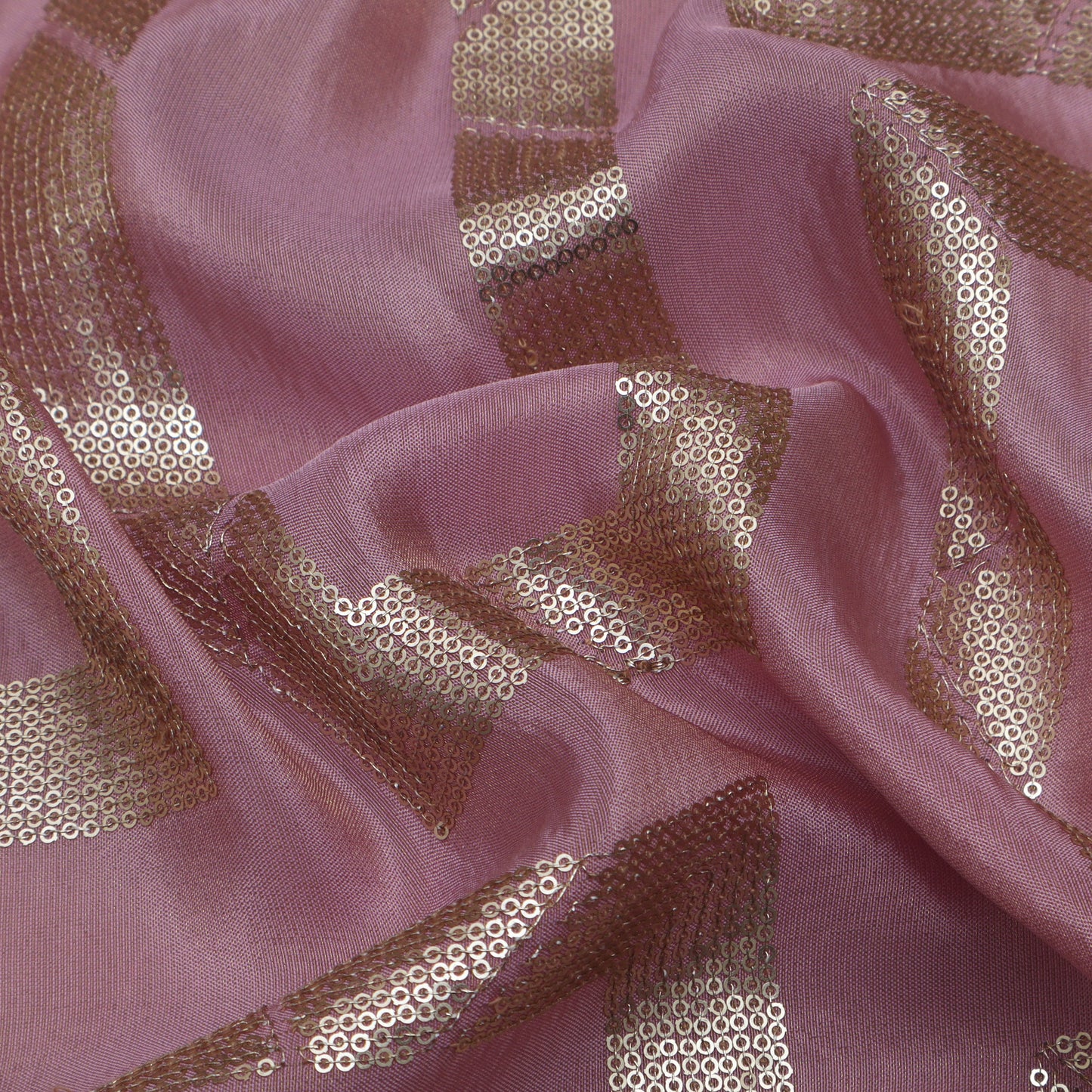 Pink Color Tissue Embroidery Fabric