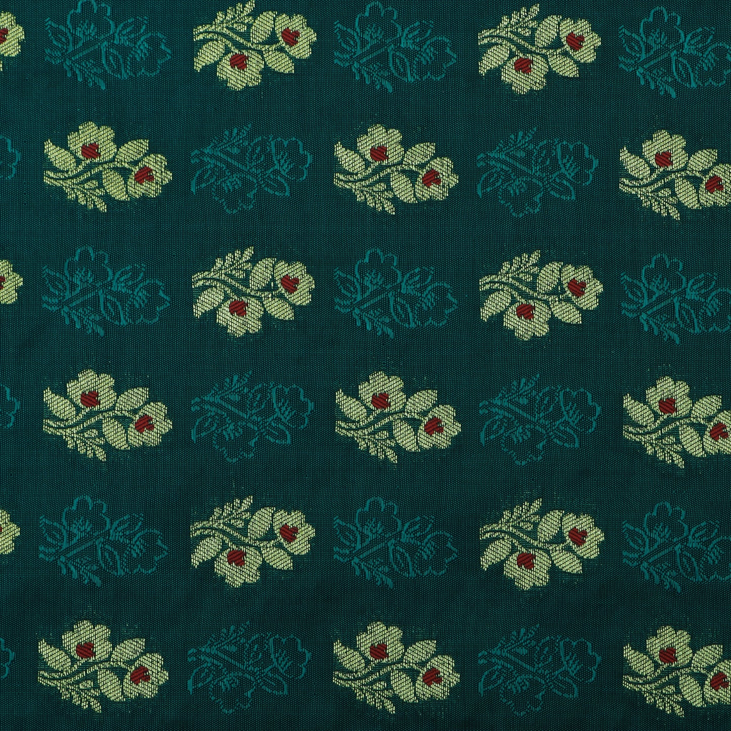 Rama Green Color Katan Meena Booti Brocade Fabric