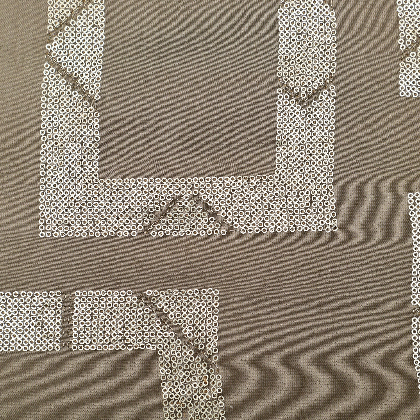 Beige Color Tissue Embroidery Fabric