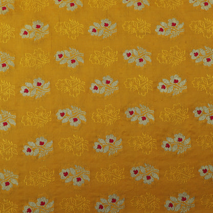 Yellow Color Katan Meena Booti Brocade Fabric