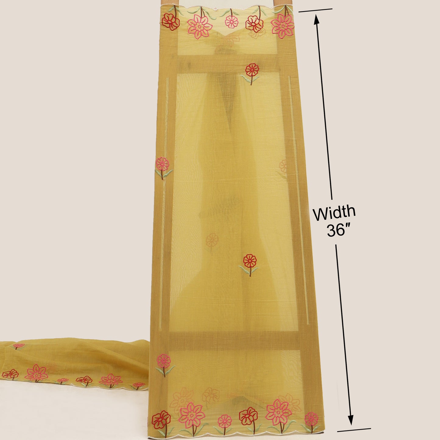 Mul Chanderi Embroidery Fabric