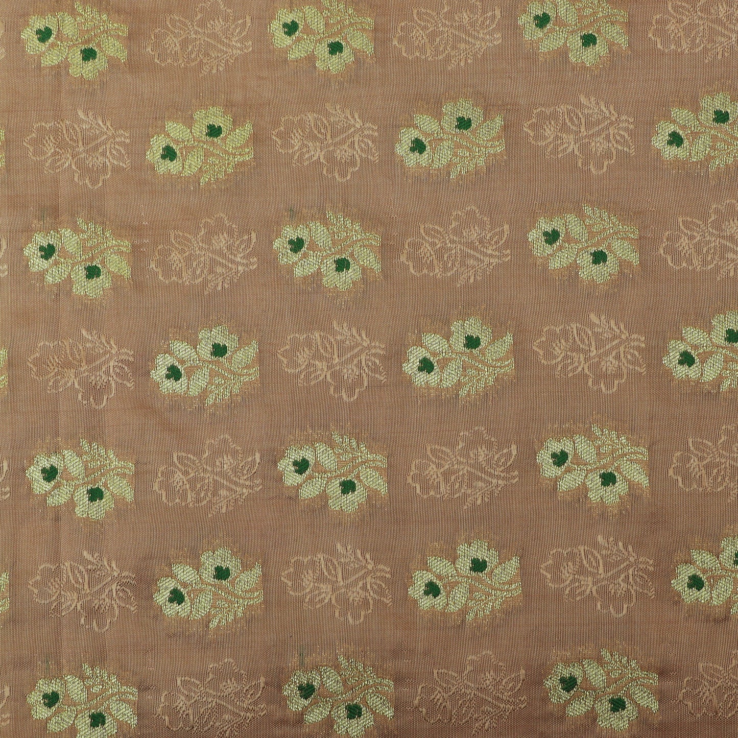 Beige Color Katan Meena Booti Brocade Fabric