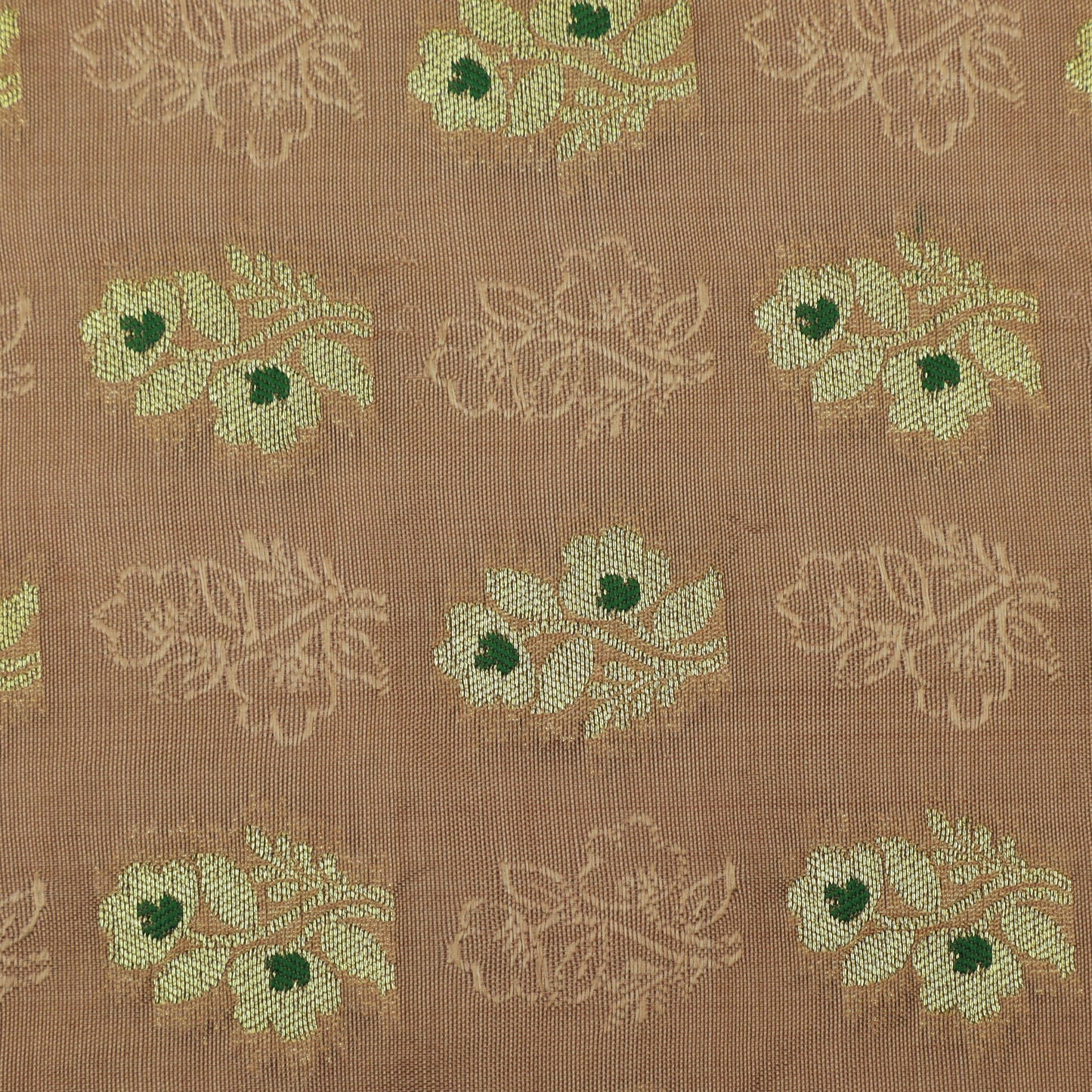 Beige Color Katan Meena Booti Brocade Fabric