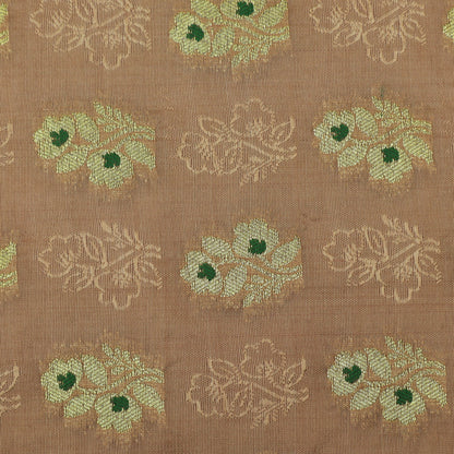 Beige Color Katan Meena Booti Brocade Fabric