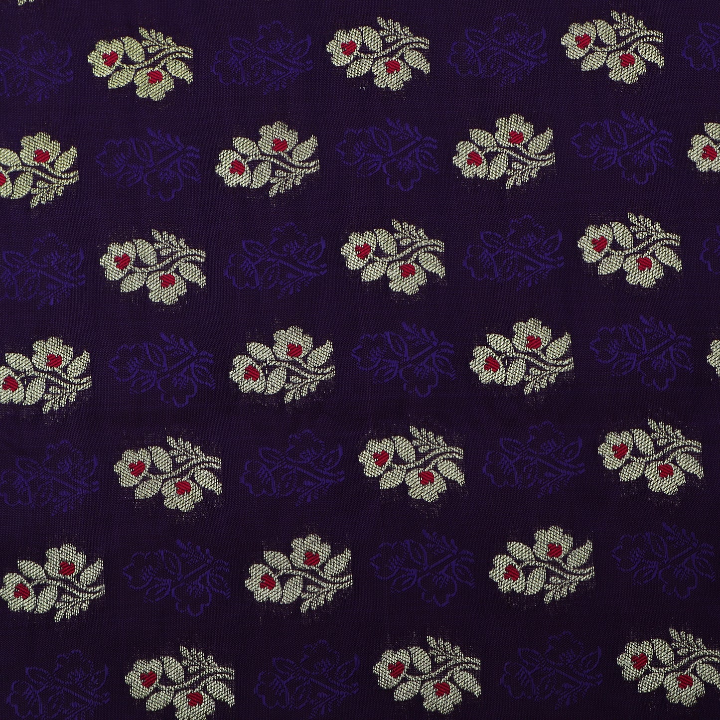 Purple Color Katan Meena Booti Brocade Fabric