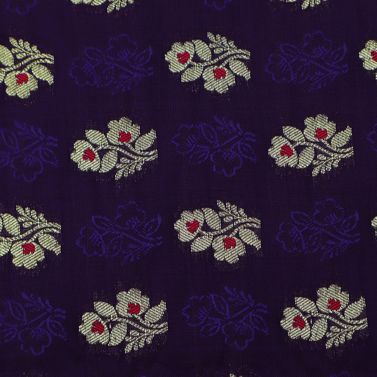 Purple Color Katan Meena Booti Brocade Fabric