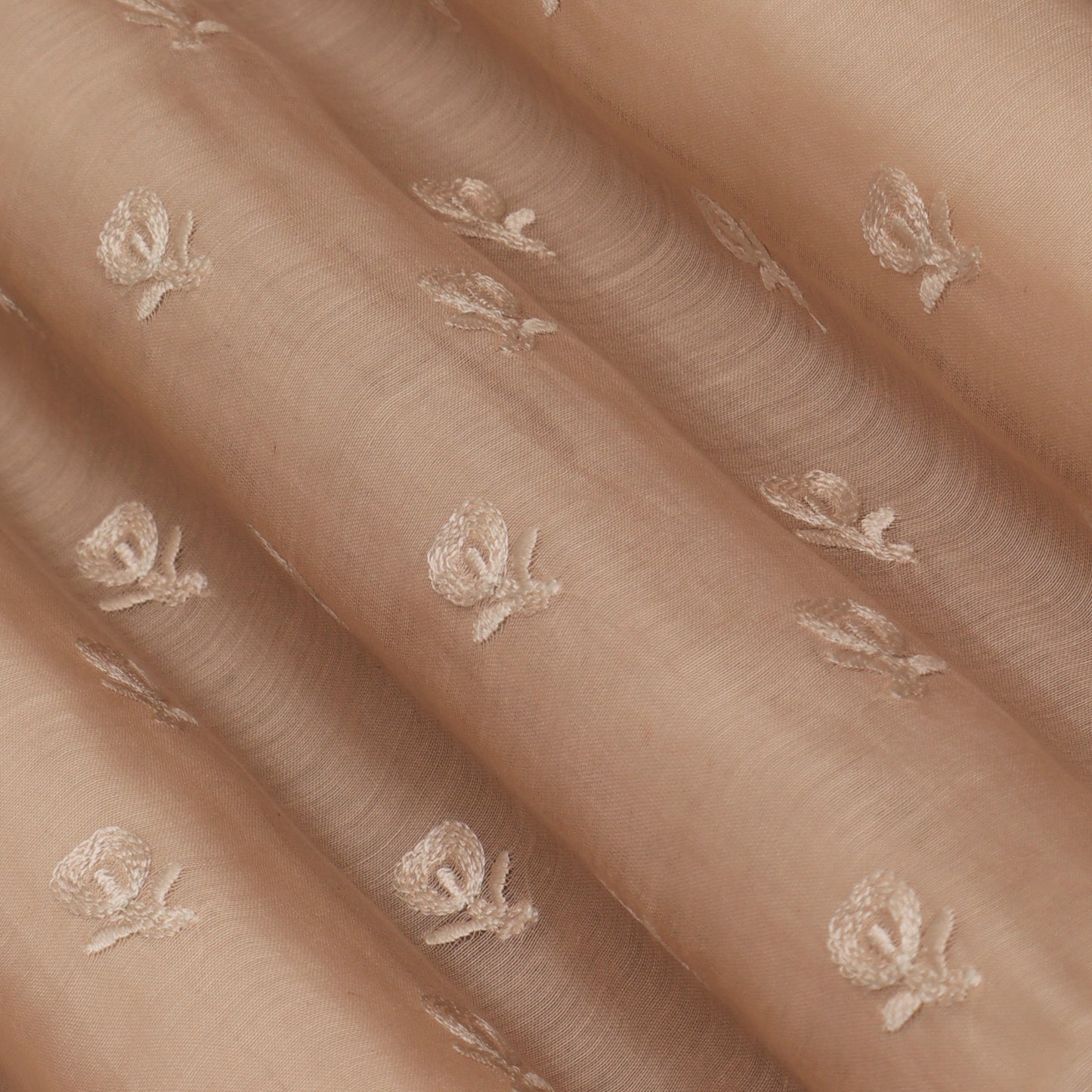 Colored Color Chanderi Embroidery Fabric