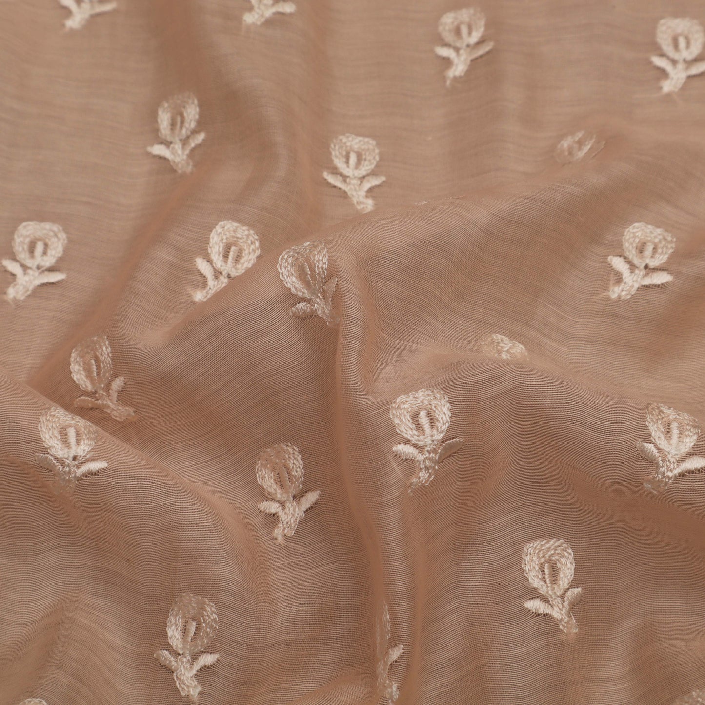 Colored Color Chanderi Embroidery Fabric