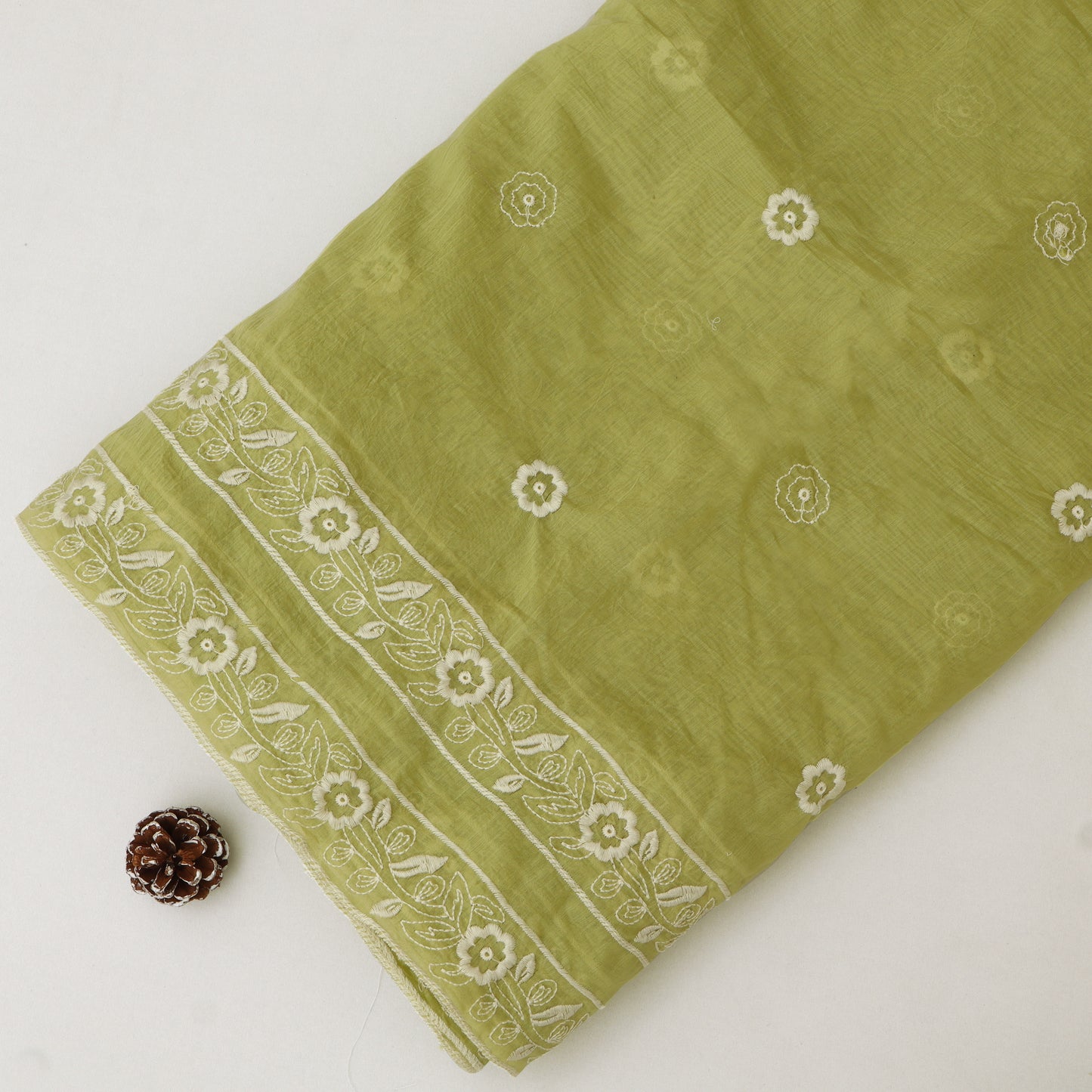 Mul Chanderi Embroidery Fabric