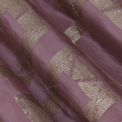 Onion Color Tissue Embroidery Fabric