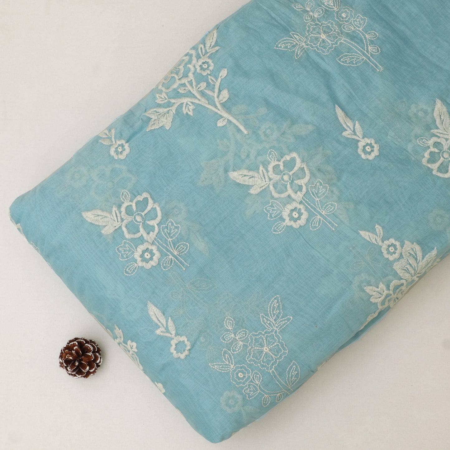 Mul Chanderi Embroidery Fabric