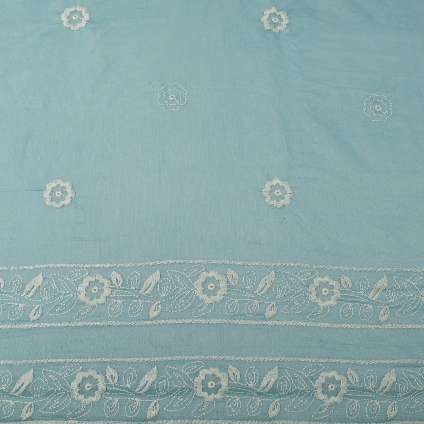Mul Chanderi Embroidery Fabric