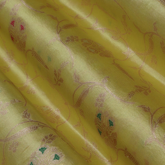 Yellow Color Brocade Fabric