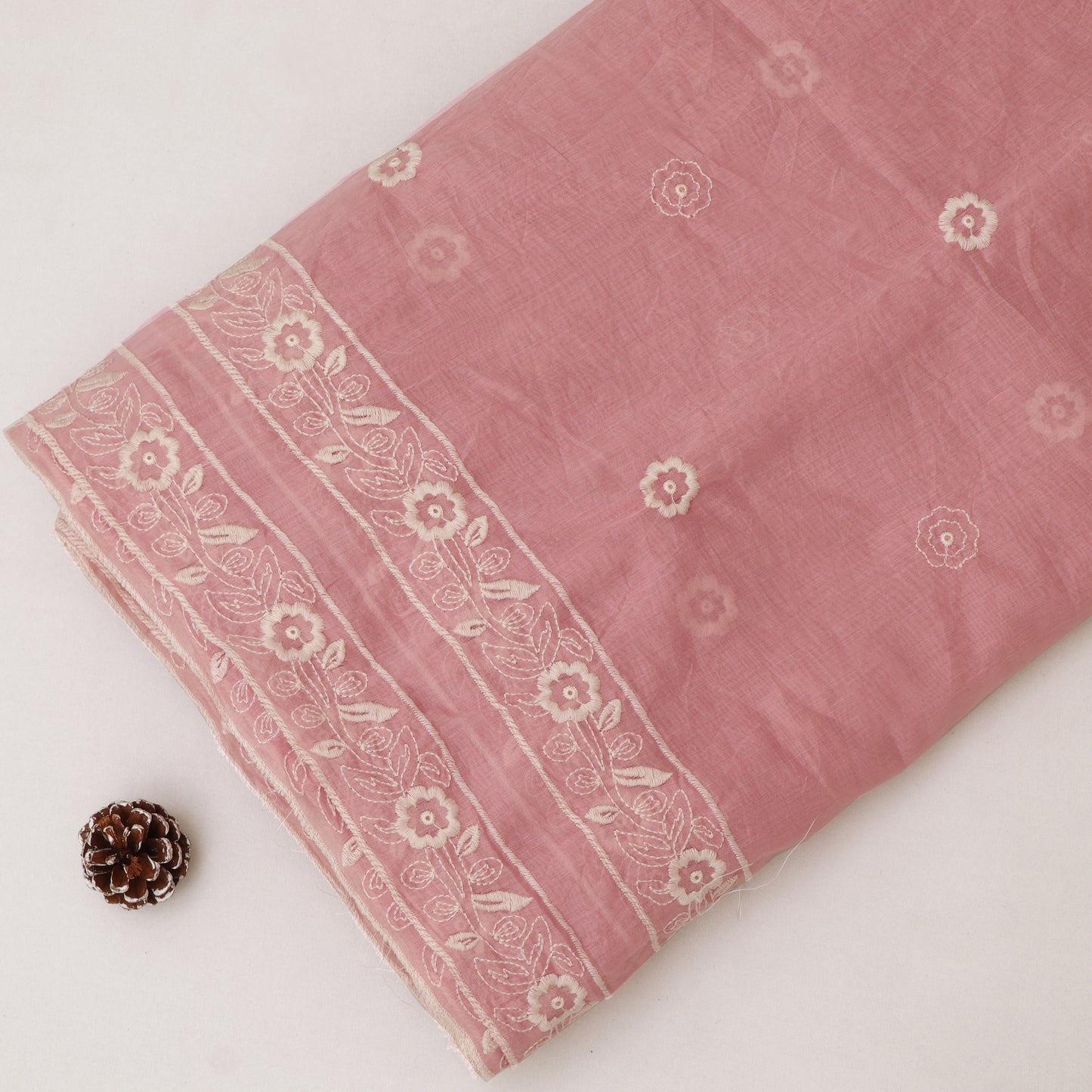 Mul Chanderi Embroidery Fabric