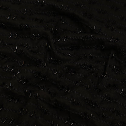 Black Color Nokia Silk Embroidery Fabric