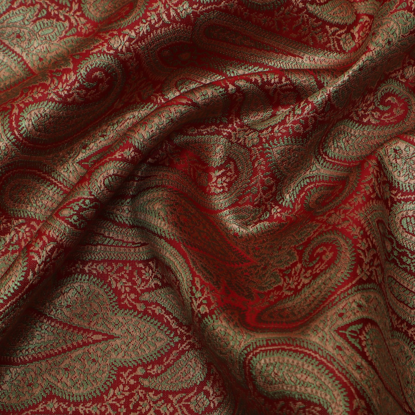 Maroon Color Tanchui Brocade Fabric