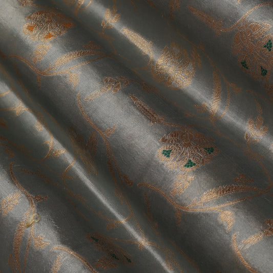 Grey Color Brocade Fabric