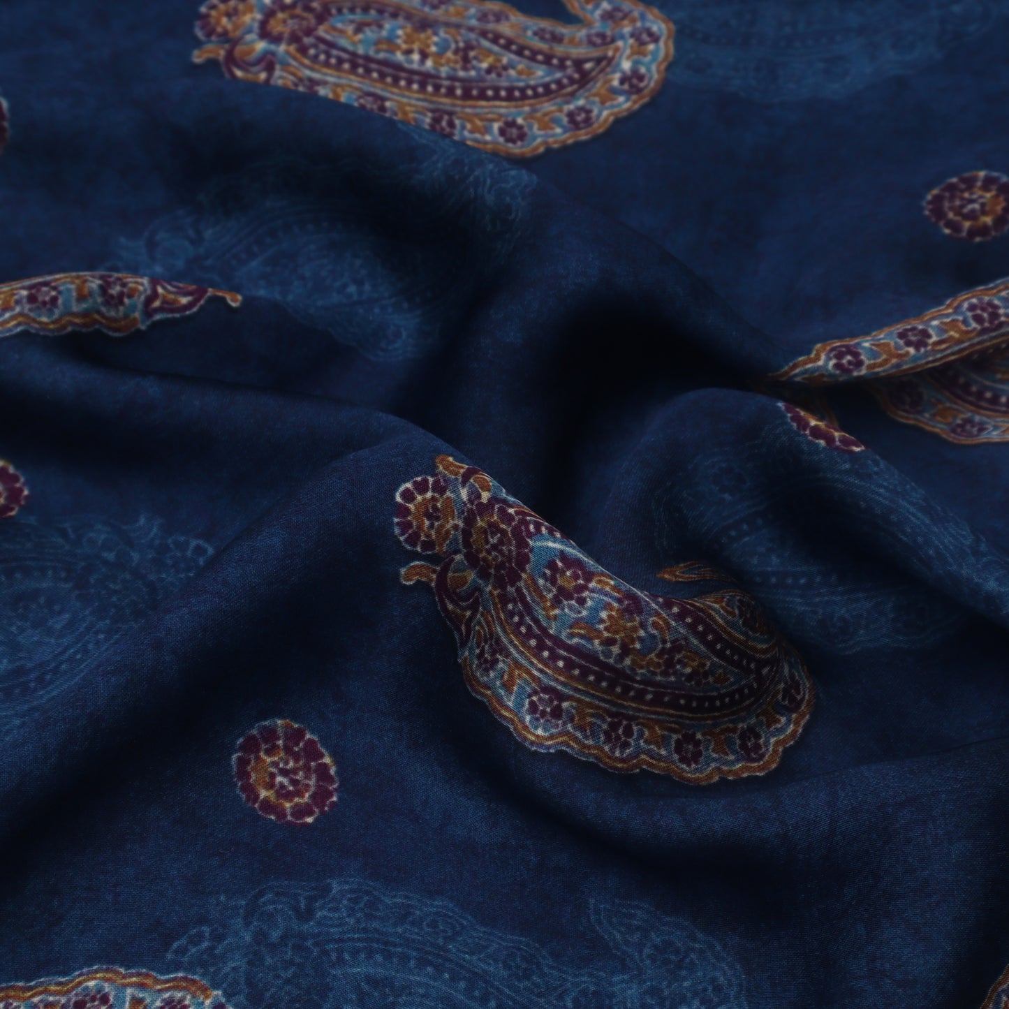 Blue Color Modal Satin Fabric