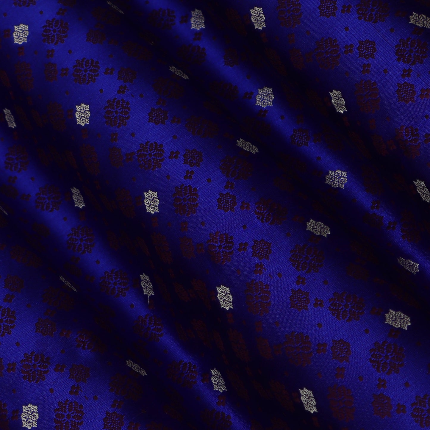 Royal Blue Color Tanchui Brocade Fabric