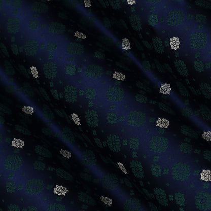 Navy Blue Color Tanchui Brocade Fabric