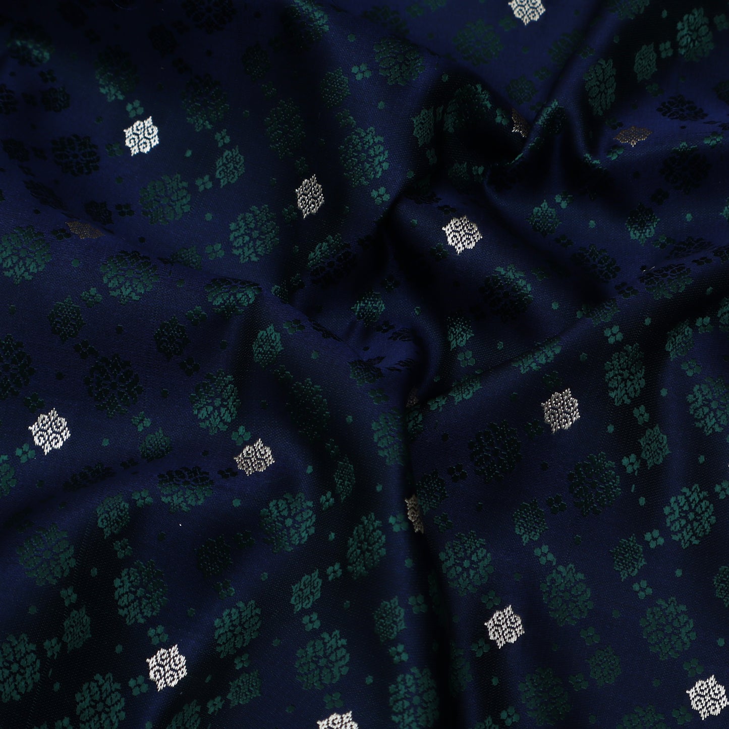 Navy Blue Color Tanchui Brocade Fabric