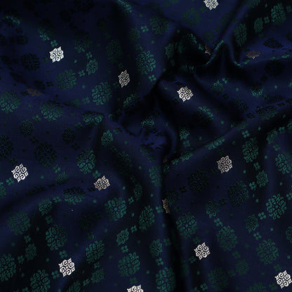 Navy Blue Color Tanchui Brocade Fabric