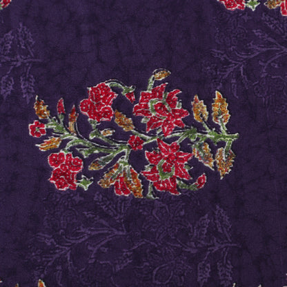 Purple Color Modal Satin print Fabric