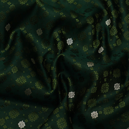 Bottle Green Color Tanchui Brocade Fabric