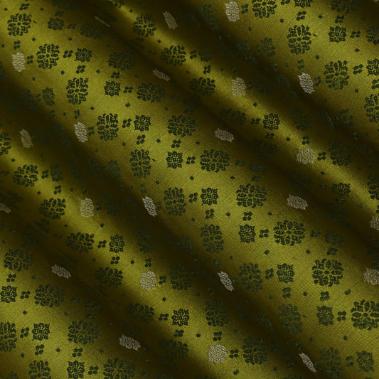 Mehandi Green Color Tanchui Brocade Fabric