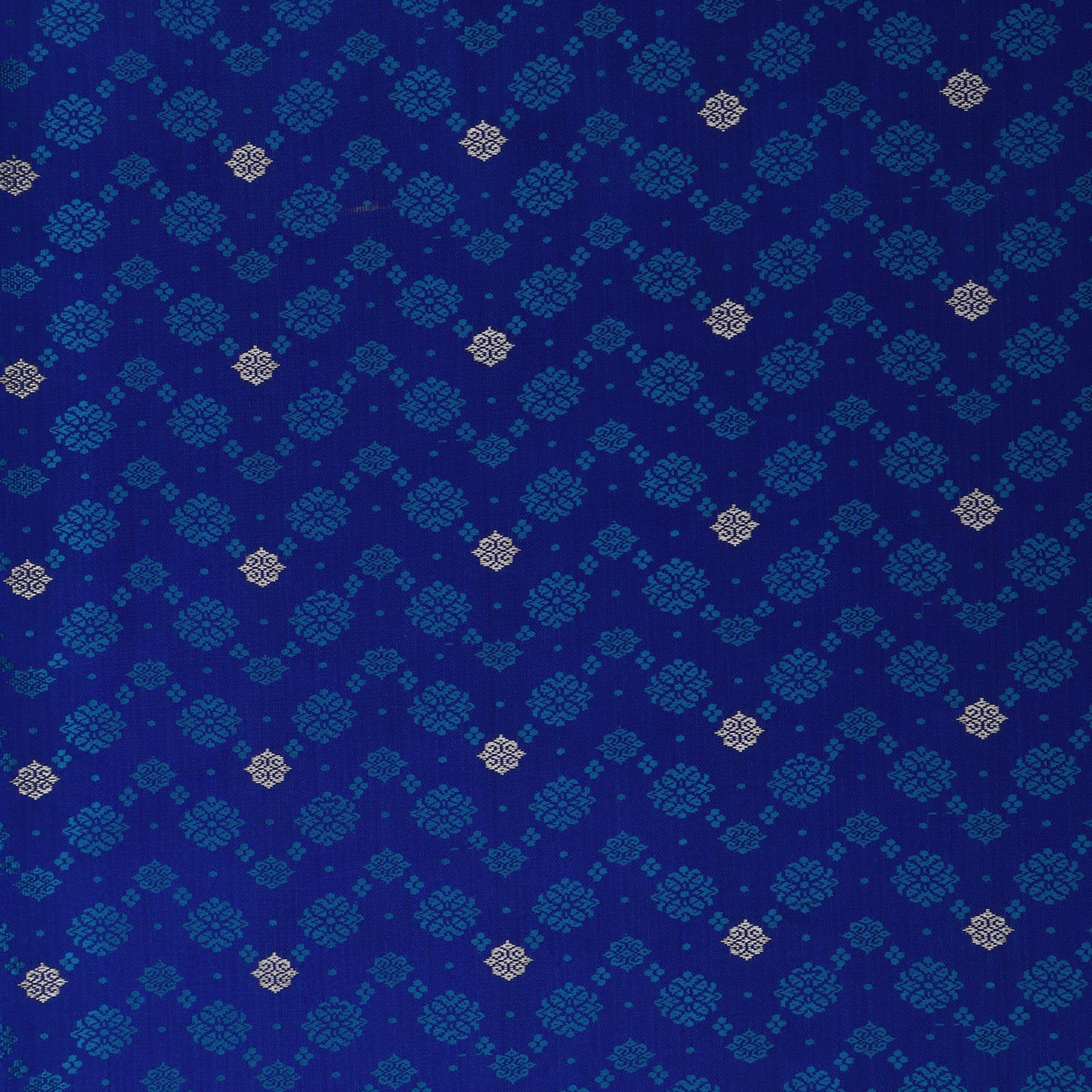 Royal Blue Color Tanchui Brocade Fabric