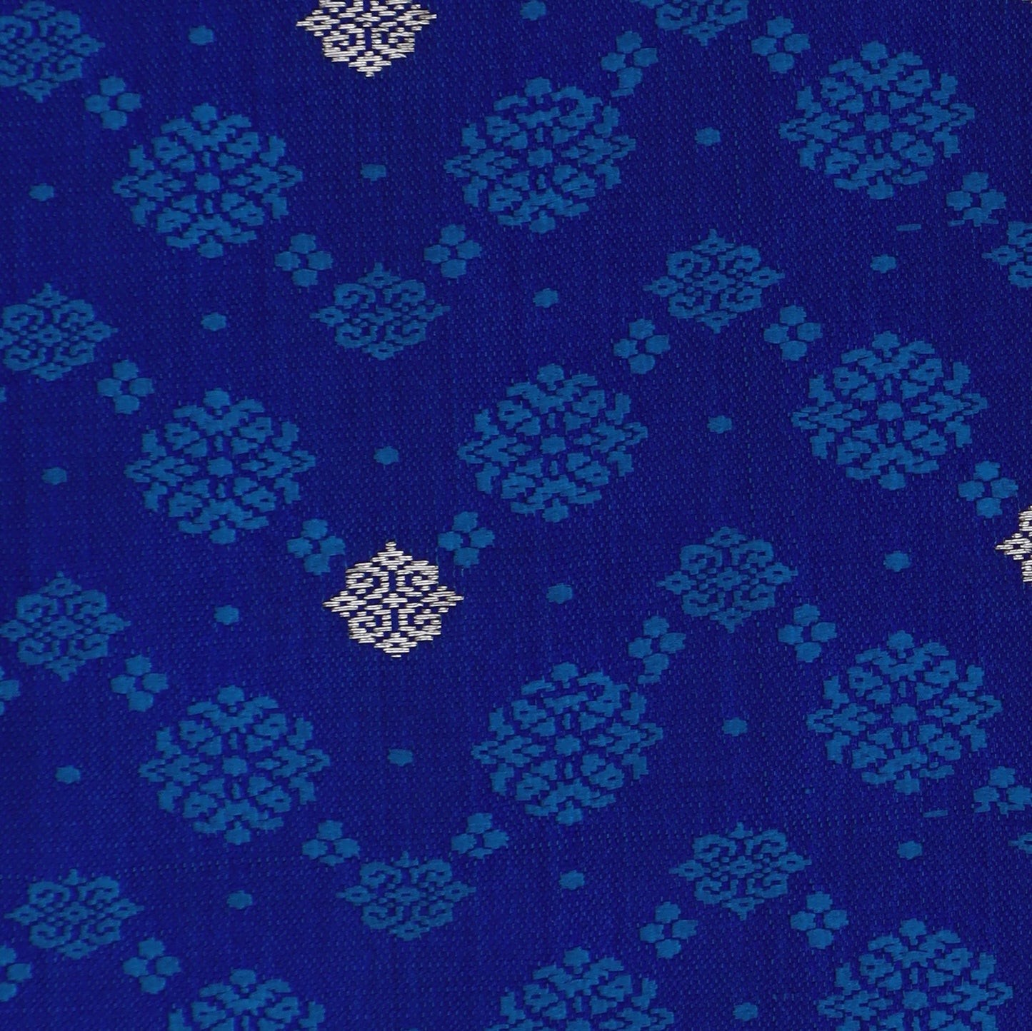 Royal Blue Color Tanchui Brocade Fabric