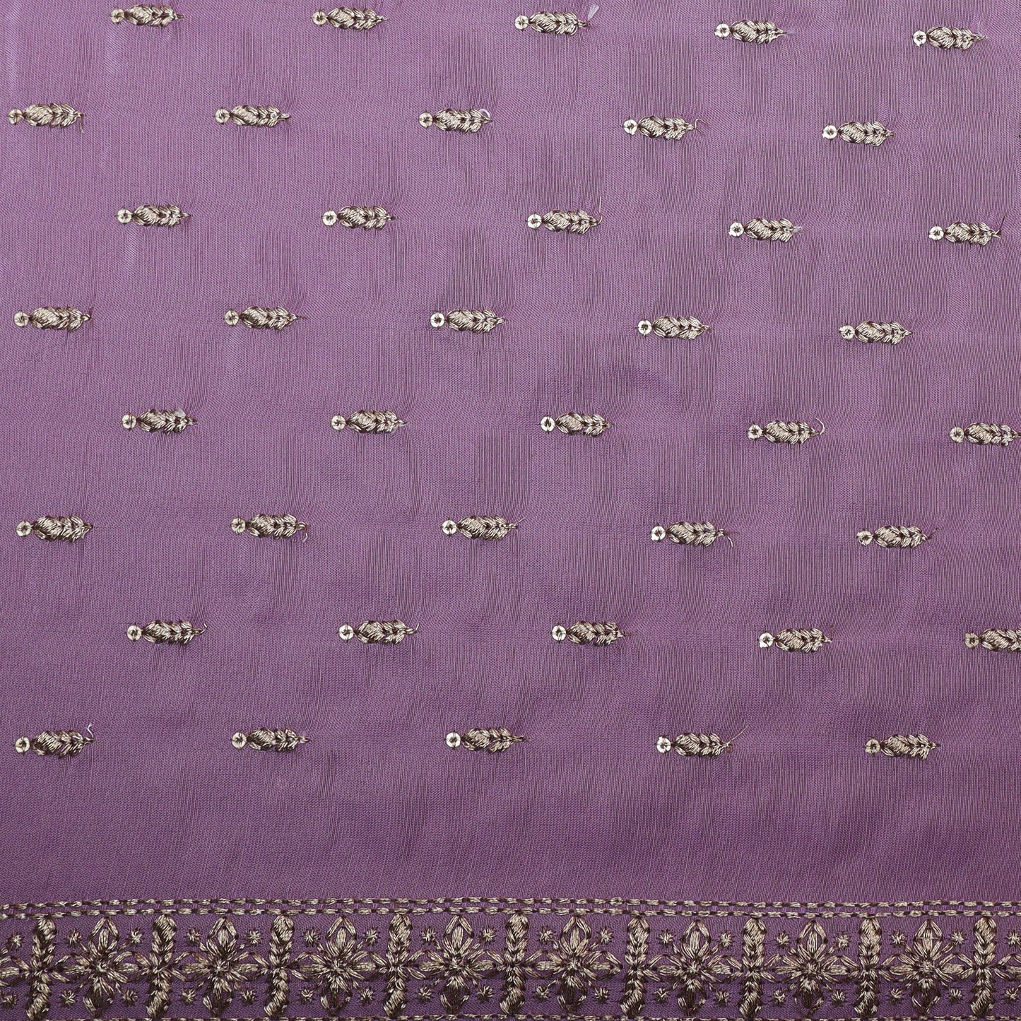 Lavender Color Tissue Booti Embroidery Fabric
