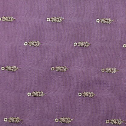 Lavender Color Tissue Booti Embroidery Fabric