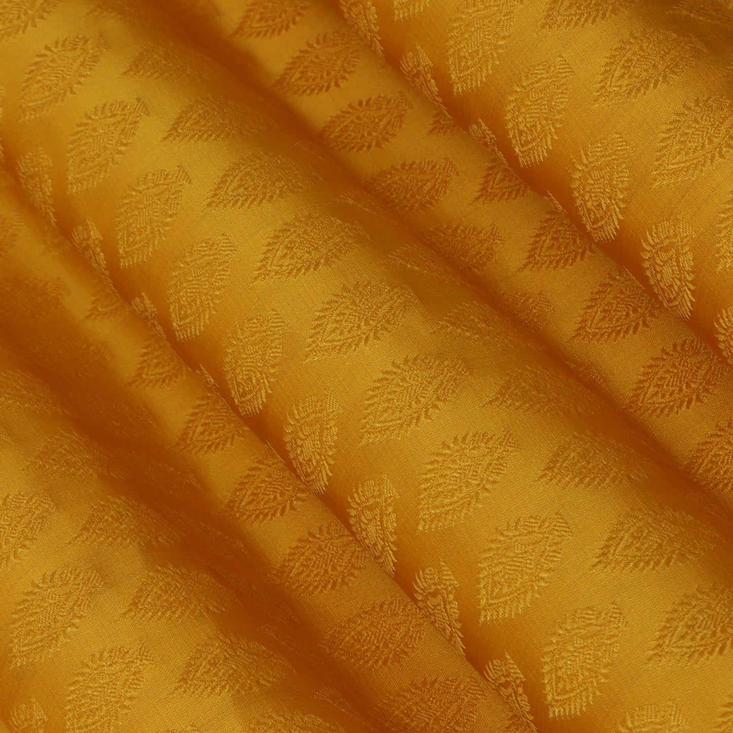 Mustard Color Tanchui Self Brocade Fabric